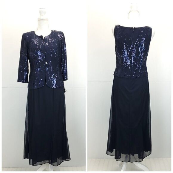 Alex Evenings 2pc Sequin Midi Dress with Jacket - Picture 5 of 9